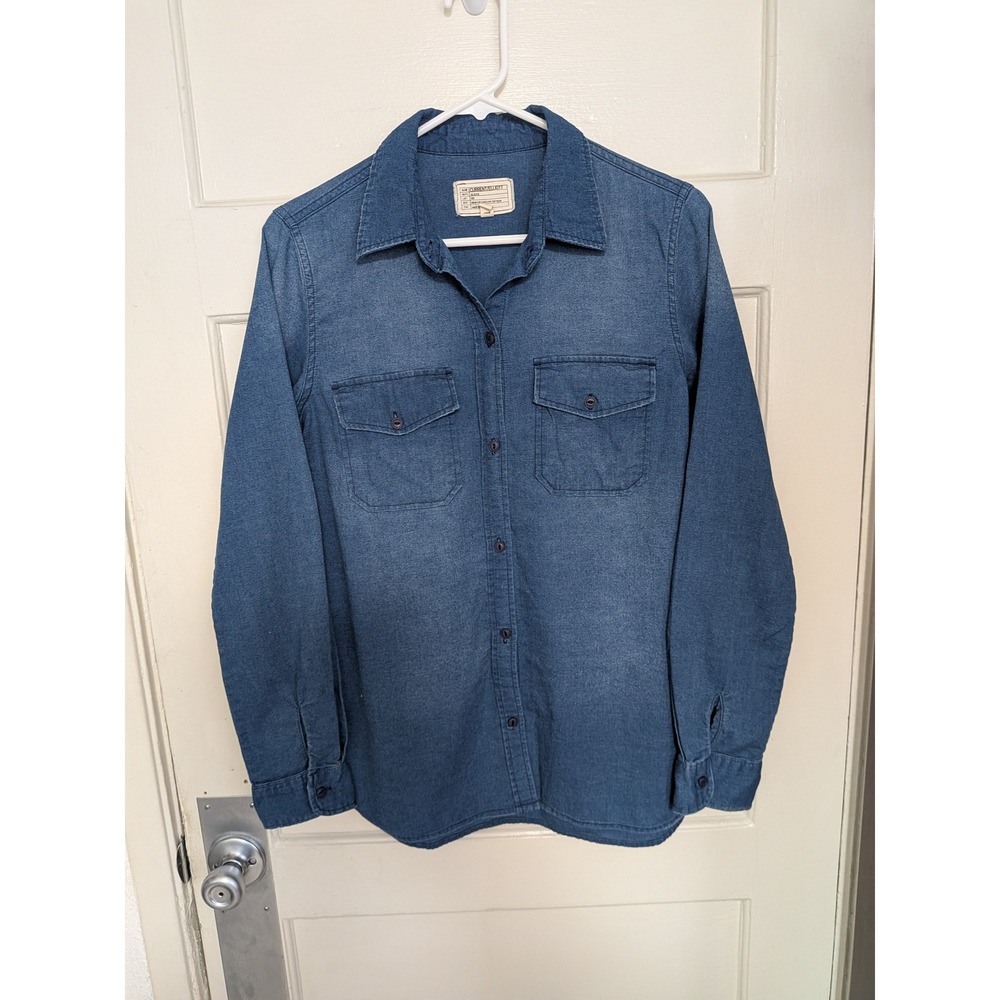 Current/Elliott Blue Cotton Basic Button Down Shirt Size 1 / Small